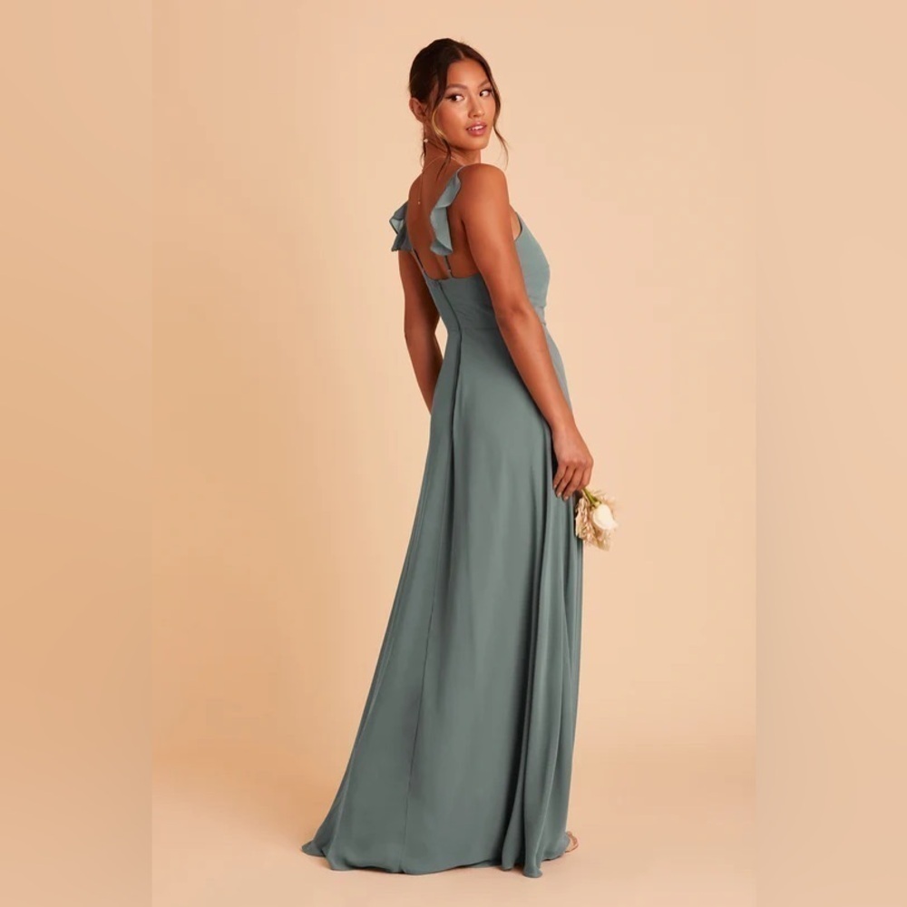 Birdy grey ADELLE DRESS CHIFFON SEA GLASS Large - with slit